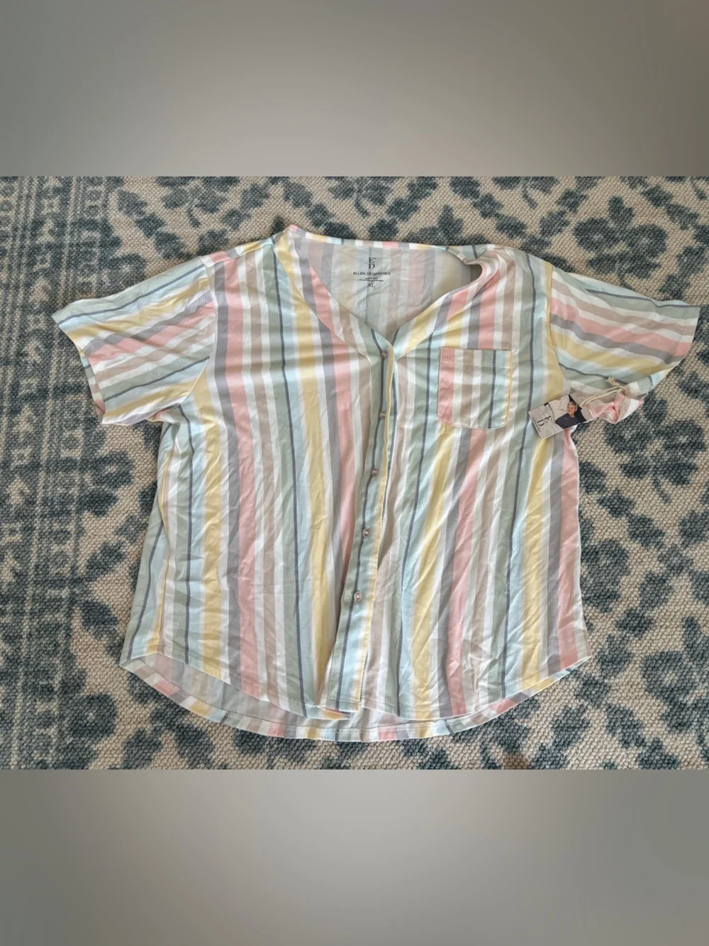 Ellen  Degeneres Rainbow Stripe Short Pajama Set